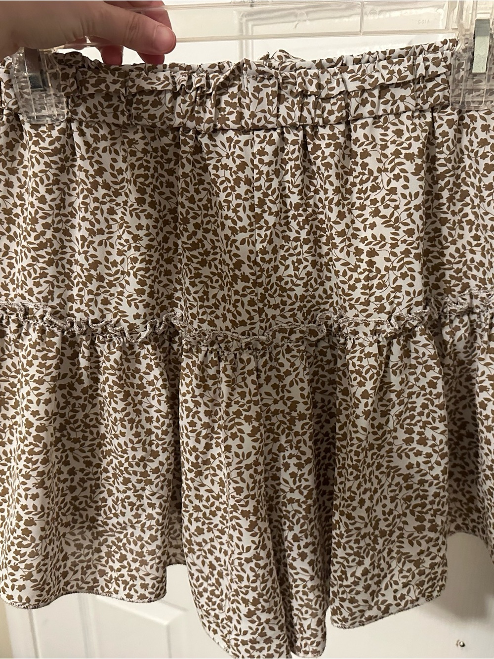 She + Sky Brown Floral Tiered Mini Skort - Picture 3 of 5